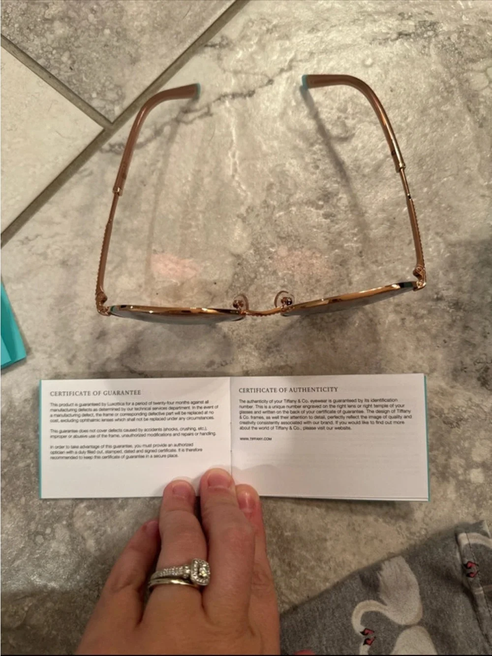 Tiffany & Co. Turquoise Case with Rose Gold Frame Sunglasses